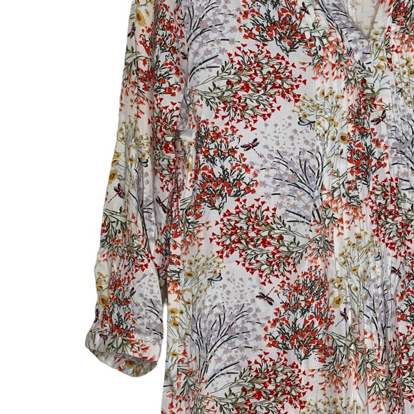 Old Navy Girl Size 14 Floral Dress Multicolor Longsleeve Nip Tuck Front Pullover - Picture 3 of 9